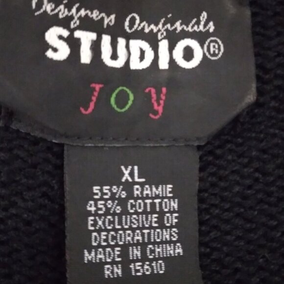 Vintage Cardinal Black Cardigan Sweater Songbird | Size XL - Picture 7 of 8